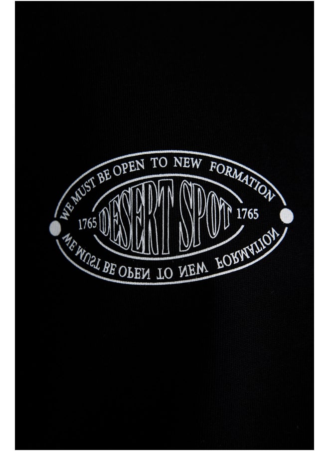 DeFacto - Man Loose Fit Crew Neck Short Sleeve Knitted T-Shirt - Image 1