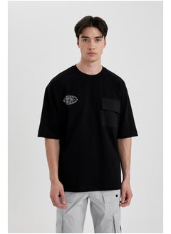DeFacto Man Loose Fit Crew Neck Short Sleeve Knitted T-Shirt  - Image 5