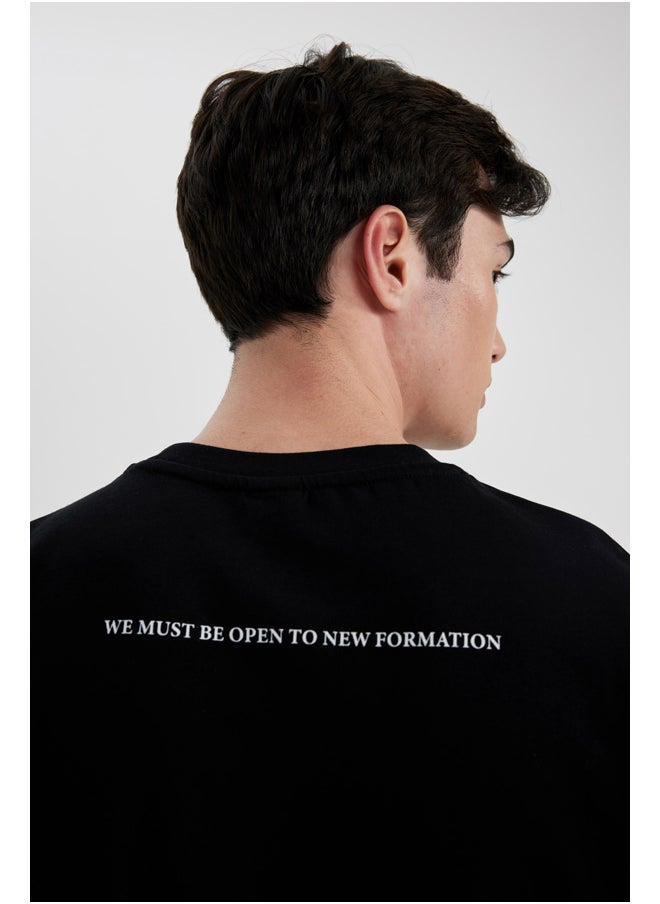 DeFacto - Man Loose Fit Crew Neck Short Sleeve Knitted T-Shirt - Image 1