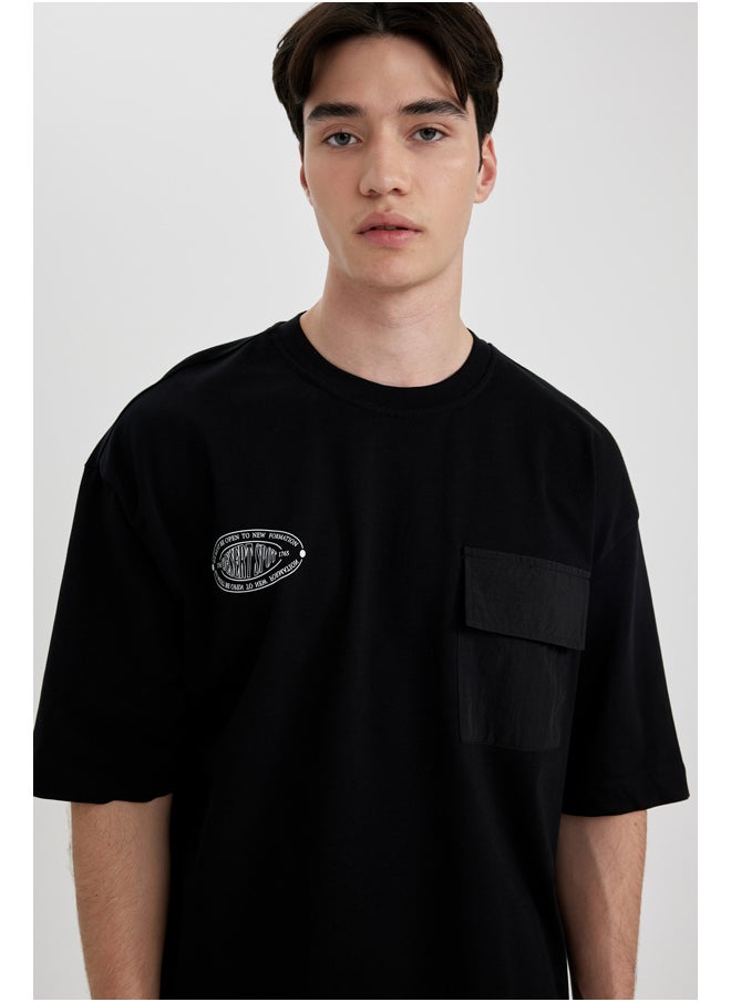 DeFacto - Man Loose Fit Crew Neck Short Sleeve Knitted T-Shirt - Image 1