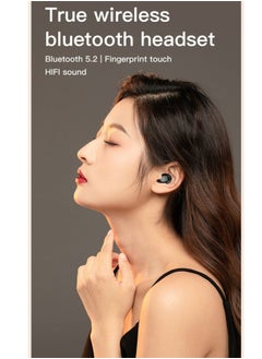 Generic Classic Nordic style wireless music game Bluetooth headset with power display touch operation TWS Bluetooth 5.2 headset Black wireless earbuds true wireless cpatible apple Suitable for Android and o  - Image 3