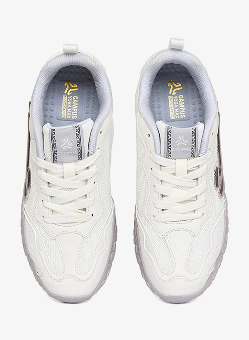Campus White Men Eminet Marathon Cushion Lace-Up Sneakers-White for Men | Best Price UAE