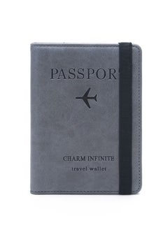BRAND X New Blue Grey RFID Anti-Theft Travel Passport Holder Multifunctional Large-Capacity PU Document Bag Anti-Degaussing Rfid Passport Cover Portable Card Holder Overseas Travel  - Image 4