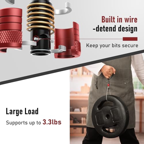 VALKYNOS Enhanced Non-Slip Upgrade Bit Holder 6pc, 1/4 Drill Bit Holder Key Chain, Bit Holder for Impact Driver, Quick-Change for Drill Bits & Screwdriver & Drill Bit Extension, Includes Portable Carabiner - Image 3