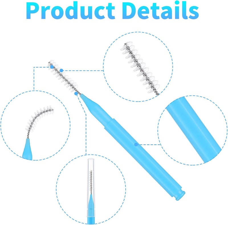 lanjue 100 Pcs Interdental Brushes - 6 Sizes Braces Flossers for Oral Cleaning (10 Colors) - Image 4