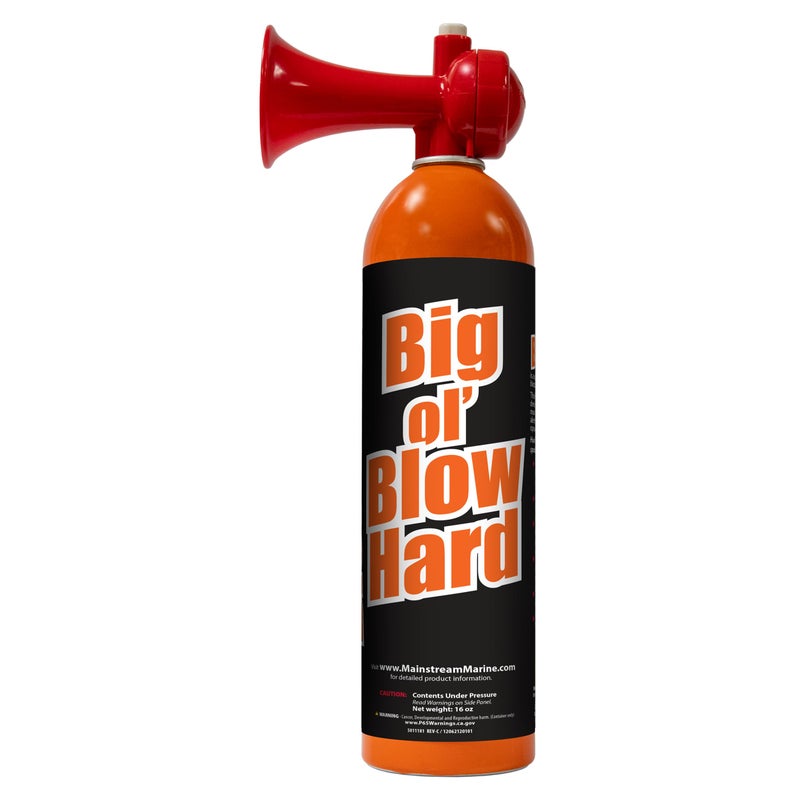 Generic Mainstream Marine Big ‘Ol Blowhard Marine-Grade Air Horn, Portable Loud Air Horns for Safety, Emergency Boat Blow Horn Can 16oz, High-Capacity, Can Be Heard 1 Mile Away, Boating Accessories  - Image 1