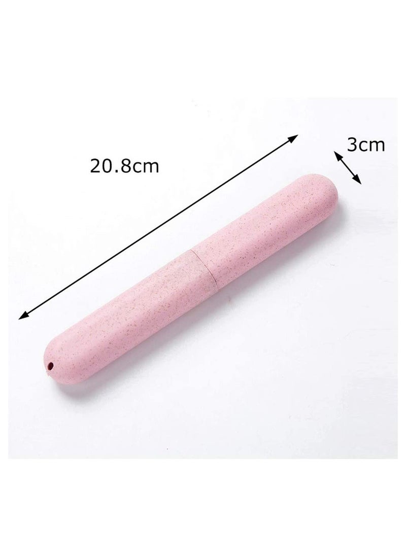 SYOSI - 4 Pcs Travel Toothbrush Case Portable Toothbrush Storage Case Eco-Friendly Wheat Straw Toothbrushes Cover Case for Travel Camping School - Image 1