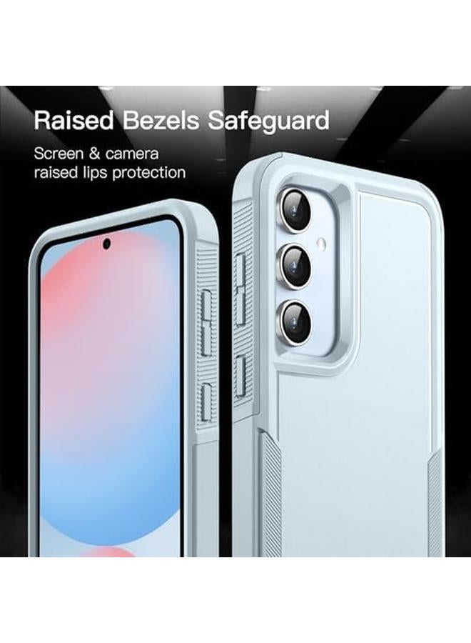 جي تيك حافظة لهاتف سامسونج جالكسي S24 Fe متينة بطبقة مزدوجة لحماية الهاتف متينة ومقاومة للصدمات بتصميم غير لامع باللون الأزرق - Image 4