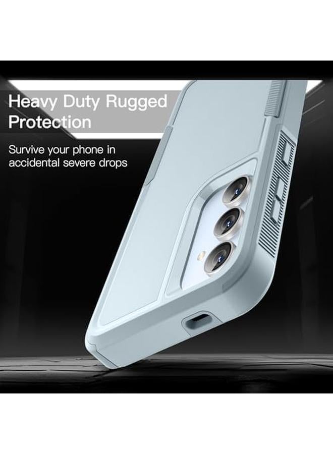 جي تيك حافظة لهاتف سامسونج جالكسي S24 Fe متينة بطبقة مزدوجة لحماية الهاتف متينة ومقاومة للصدمات بتصميم غير لامع باللون الأزرق - Image 3