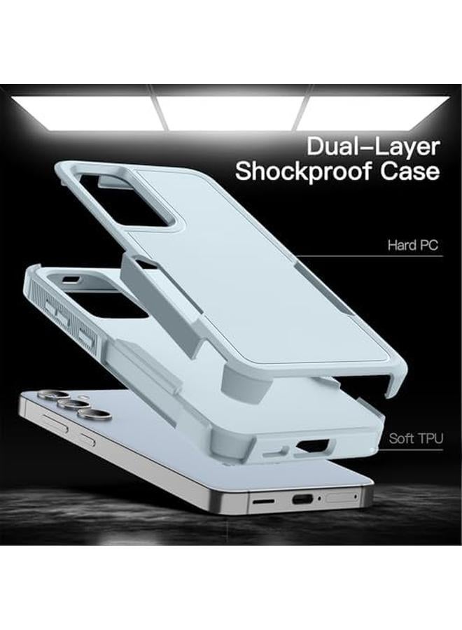 جي تيك حافظة لهاتف سامسونج جالكسي S24 Fe متينة بطبقة مزدوجة لحماية الهاتف متينة ومقاومة للصدمات بتصميم غير لامع باللون الأزرق - Image 2