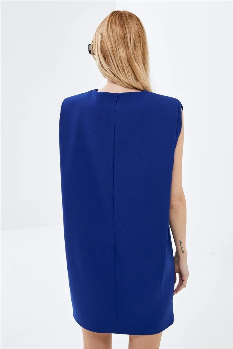 بيسز اوف ميلون Sax Blue Sleeveless Padded Woven Mini Dress