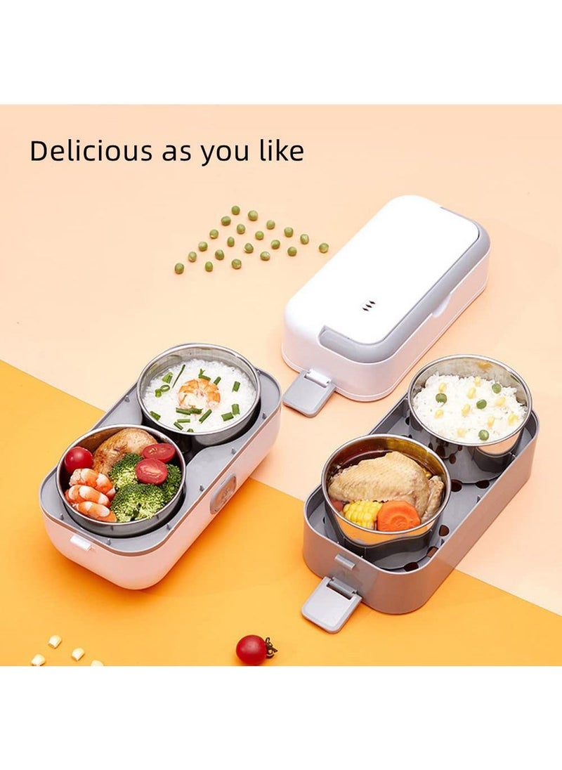 Arabest Portable Food Warmer Household 2-Layer Steamer Lunch Box with Stainless Steel Bowl, 2000ml Lunch Box  - Image 2