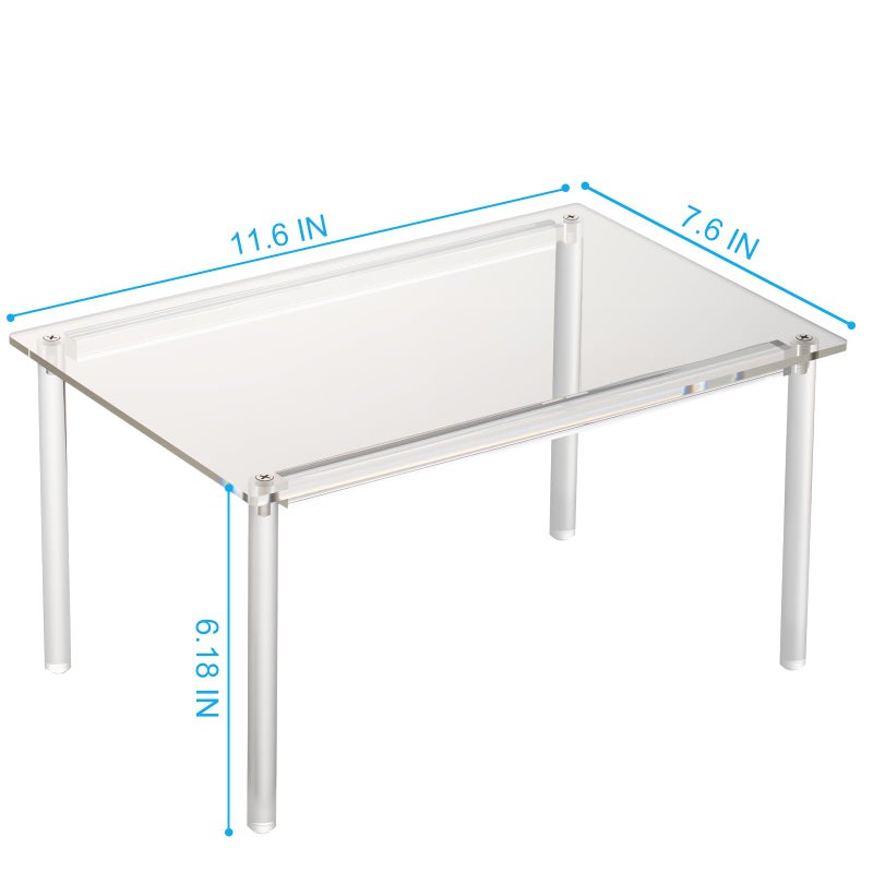 HENABLE 1 Pack Acrylic Cabinet Organizer, Kitchen Countertop Counter Organizer, Clear Spice Rack, Shelf Risers Cabinets for Bathroom, Desk, Dresser Cupboard Organizers and Storage - Image 5