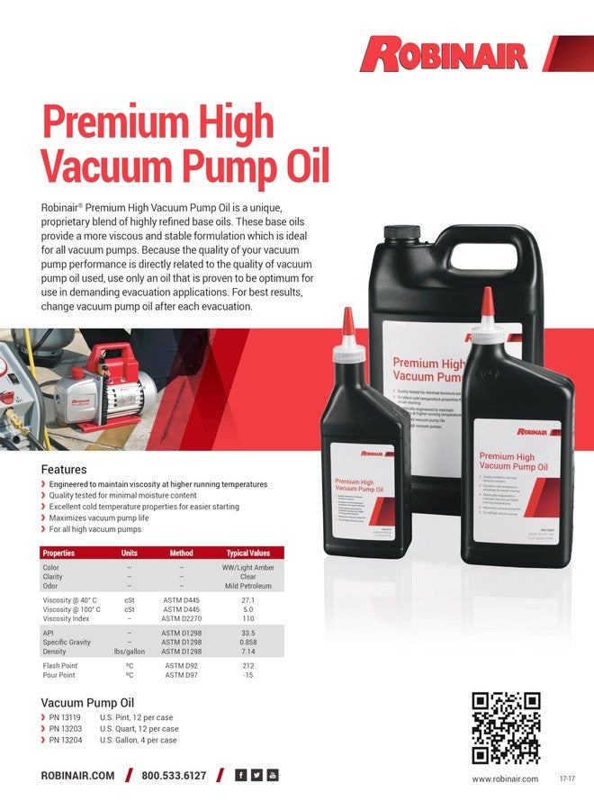 Robinair 3.8lVACCUM PUMP OIL 13204 - Image 5