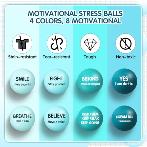 Liliful 48 Pcs Motivational Stress Balls Bulk Inspirational Squeeze Balls for Adults Anxiety Relief Fidget Toys Office Employee Gifts Classroom Rewards 22 Inch Green - Image 5