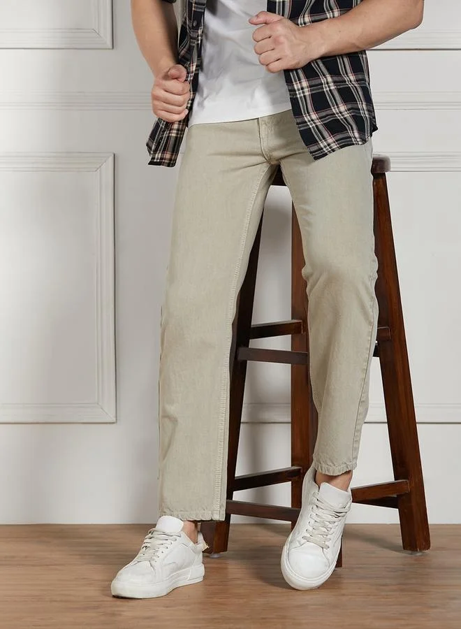 Dennis Lingo  Men's Khaki Relaxed Fit Jeans - Effortless Everyday Style for Men | Best Price UAE