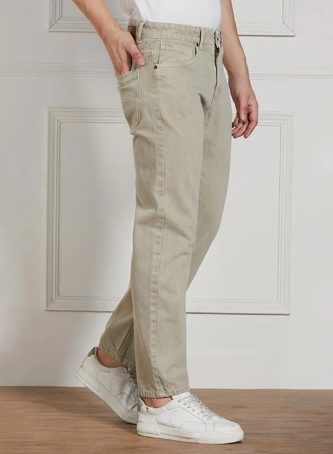 Dennis Lingo  Men's Khaki Relaxed Fit Jeans - Effortless Everyday Style for Men | Best Price UAE