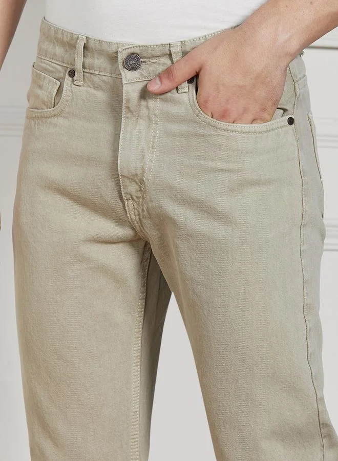Dennis Lingo  Men's Khaki Relaxed Fit Jeans - Effortless Everyday Style for Men | Best Price UAE