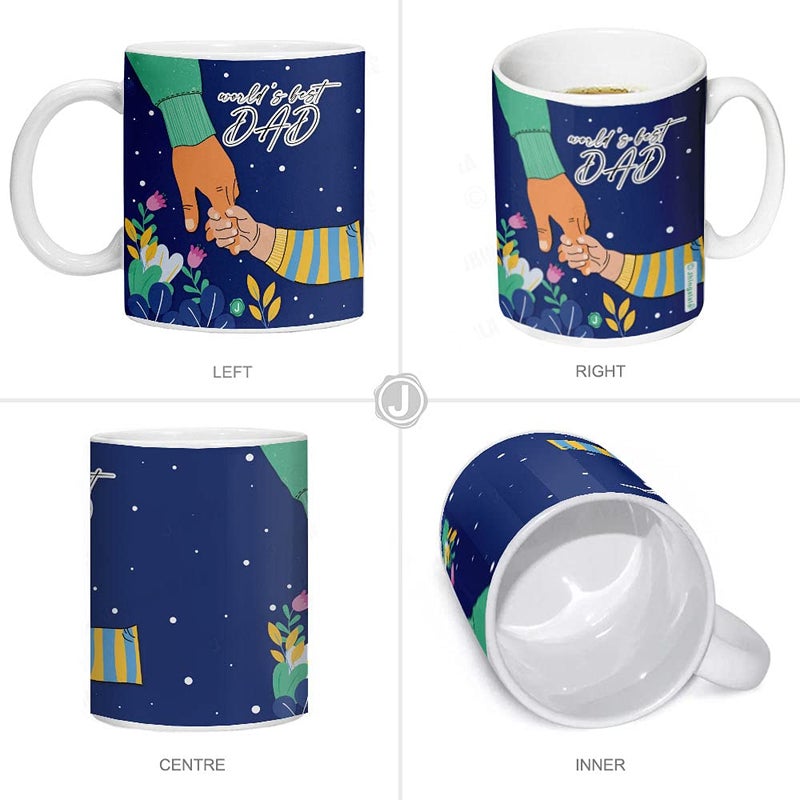 Jhingalala Jhingalala Worlds Best DAD Printed Cushion Mug Key Chain Greeting Card Combo Gift Pack Gift for Father Birthday Gift for Father Gift for Papa Gift for Father Birthday Gift for Fathers Day - Image 4