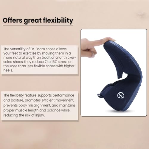 DOCTOR EXTRA SOFT Flexible Memory Foam Women's Shoes for Walking Gym Training | Casual Sports,Slip-On,Lightweight Lace up Jutis Bellies Classy Ballerina for Ladies and Girls New-D-1003 Navy - Image 4