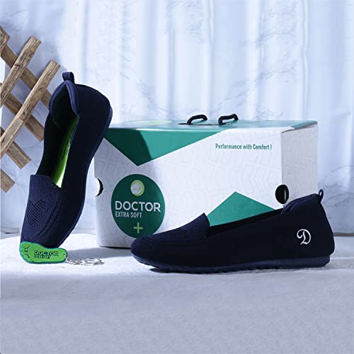 DOCTOR EXTRA SOFT Flexible Memory Foam Women's Shoes for Walking Gym Training | Casual Sports,Slip-On,Lightweight Lace up Jutis Bellies Classy Ballerina for Ladies and Girls New-D-1003 Navy - Image 3