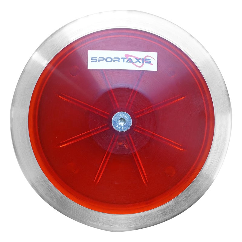 SPORTAXIS Transparent Discus Throw 1 KG 83 Rim Weight Steel Rim Ideal for Beginners Intermediates in Track Field Enhance Your Discus Throwing Skills Performance Enhancer Red - Image 2