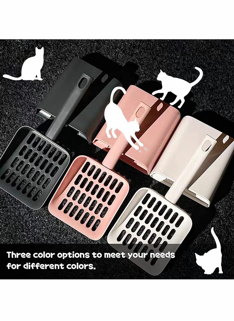 Excefore - Cat Litter Scooper with Caddy Holder, Cat Scooper for Litter Box with Stand, A Nice Addition to cat Litter Tray and Box, Store cat Pooper Scooper When not in use, Modern, Durable and Cute - Image 1