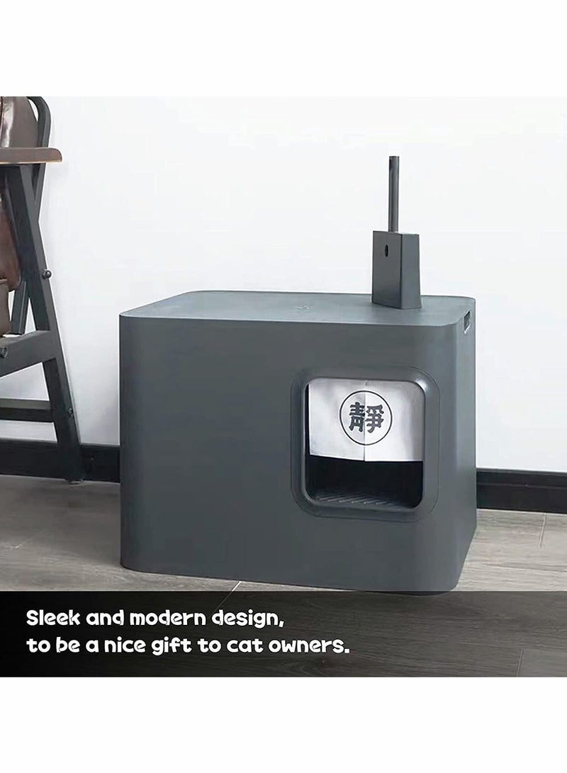 Excefore - Cat Litter Scooper with Caddy Holder, Cat Scooper for Litter Box with Stand, A Nice Addition to cat Litter Tray and Box, Store cat Pooper Scooper When not in use, Modern, Durable and Cute - Image 1