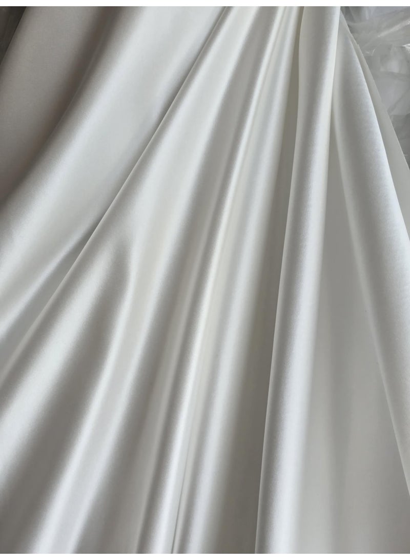 JewelOnPalette Bridal Duchess Satin Fabric, Peau de soie, Matt finish, 56 inch width, Cut By The Meter Yard, Heavy Quality for Gowns, Dresses and Formal Wear - Image 1