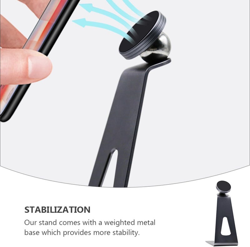 Zerodeko Adjustable 360 Degree Aluminum Alloy Tablet Stand and Smartphone Holder for Desktop Use, Dark Gray Portable Cell Phone Desk Mount for Online Classes and Live Streaming - Image 3