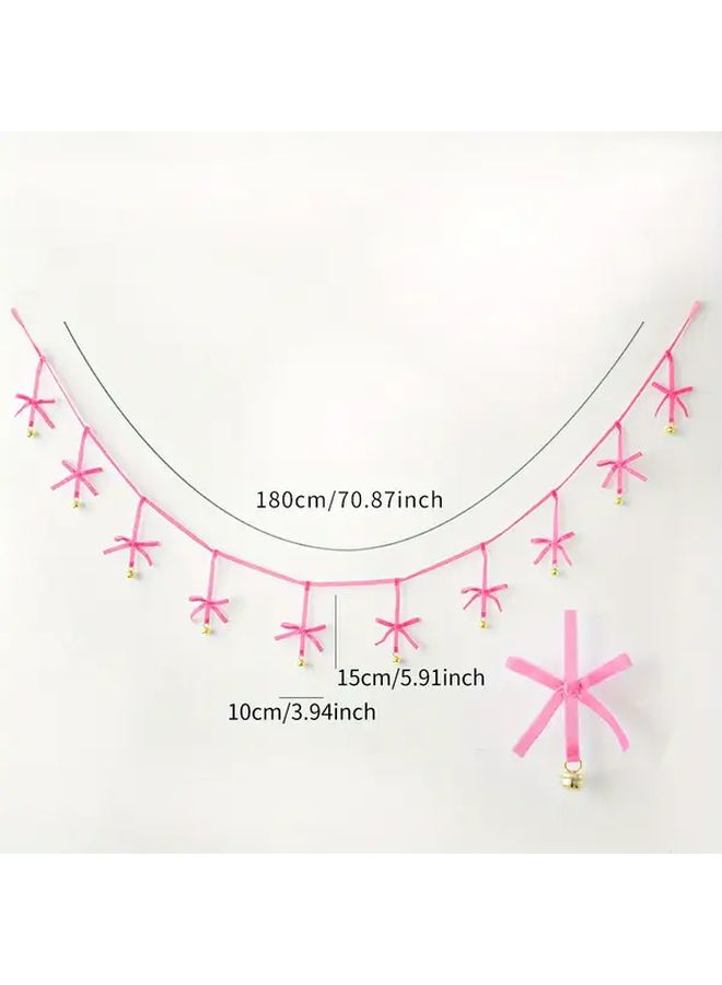 Purple Velvet Ribbon Banner With Pink Tassels Elegant Folding Bow For Holiday Wedding Birthday Decor - Image 3