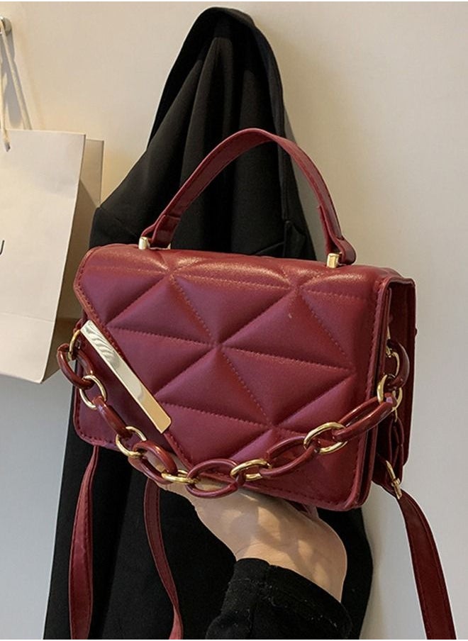 Sharpdo - Women's Flap Cross-body Shoulder Chain Bag 20.5 x 12.5 x 6.5 cm Red - Image 1