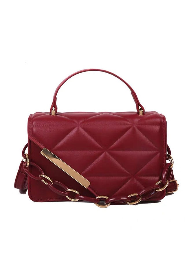 Sharpdo - Women's Flap Cross-body Shoulder Chain Bag 20.5 x 12.5 x 6.5 cm Red - Image 1
