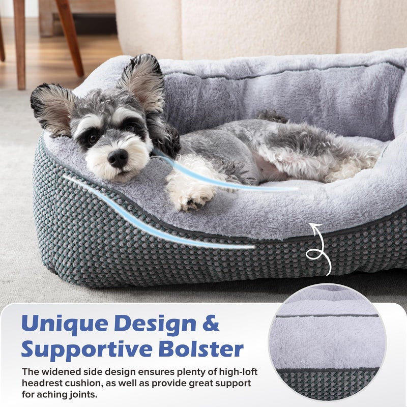 INVENHO Large Dog Beds for Large Dogs Washable, Rectangle Dog Beds Large Sized Dog, Orthopedic Dog Bed, Warming Soft Sleeping Puppy Bed Durable Pet Bed with Anti-Slip Bottom L(35"x25"x10") - Image 4