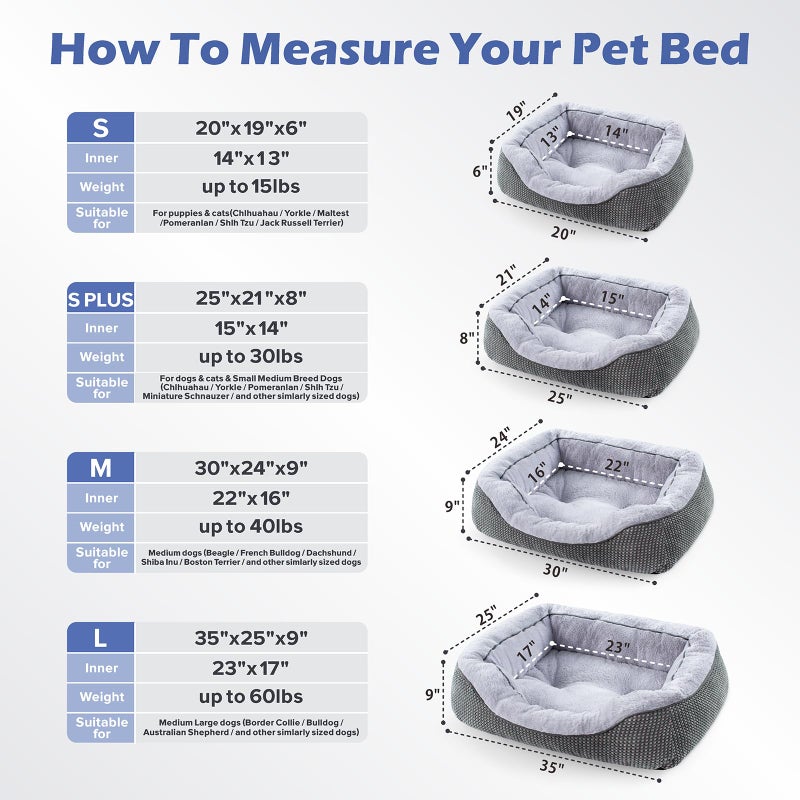 INVENHO Large Dog Beds for Large Dogs Washable, Rectangle Dog Beds Large Sized Dog, Orthopedic Dog Bed, Warming Soft Sleeping Puppy Bed Durable Pet Bed with Anti-Slip Bottom L(35"x25"x10") - Image 5