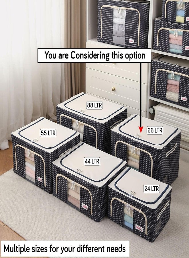 HEER Living Box - Wardrobe Organizer, Storage Boxes for Clothes with Zip, Random Color (As Per Stock) (24 Litre, Pack of 1) - Image 4