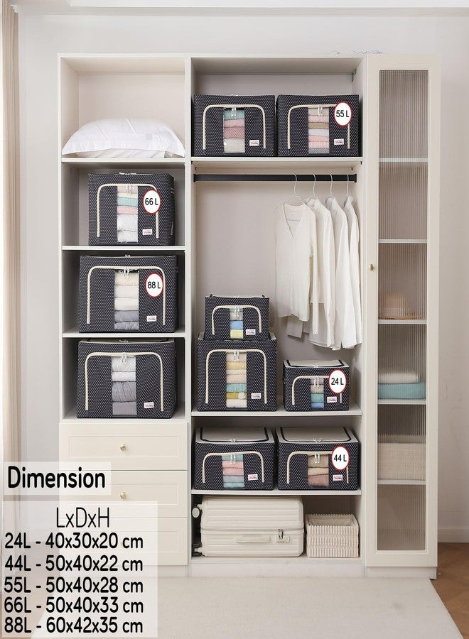 HEER Living Box - Wardrobe Organizer, Storage Boxes for Clothes with Zip, Random Color (As Per Stock) (24 Litre, Pack of 1) - Image 5