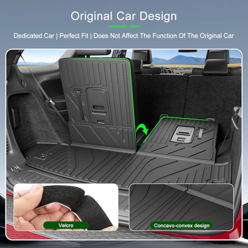 xipoqix 7 Seats Floor Mats Cargo Mat Backrest Mat Compatible with 2016-2026 Dodge Durango Floor Liner Replacement for 2016-2026 Dodge Durango Accessories (Trunk Mat+3rd Backrest Mat+7 Seats Floor Mat) - Image 2