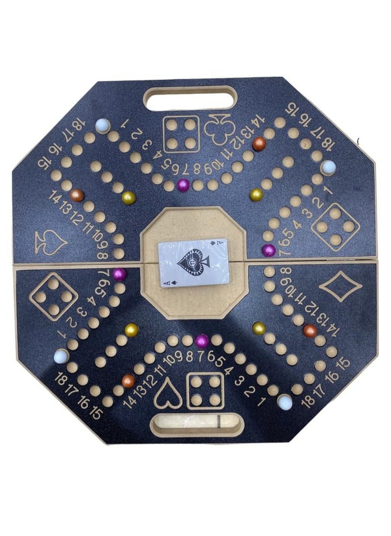 MARAH TOYS - Jackaroo game, numbered, size 45*45, with 16 colored rhombuses and original Saka playing cards. - Image 1