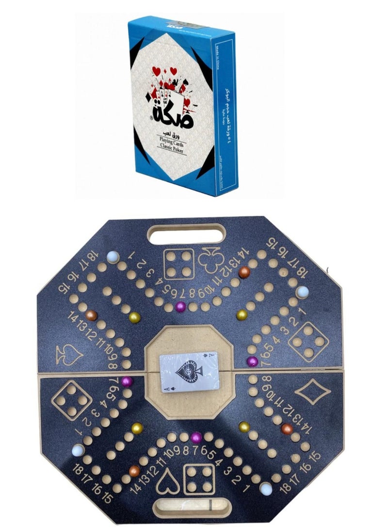 MARAH TOYS - Jackaroo game, numbered, size 45*45, with 16 colored rhombuses and original Saka playing cards. - Image 1