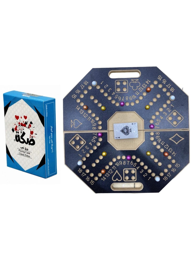 MARAH TOYS - Jackaroo game, numbered, size 45*45, with 16 colored rhombuses and original Saka playing cards. - Image 1
