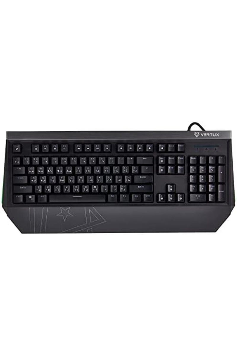 VERTUX Mechanical gaming keyboard with RGB lighting, Outemu Blue switches, and a comfortable wrist rest - Image 4