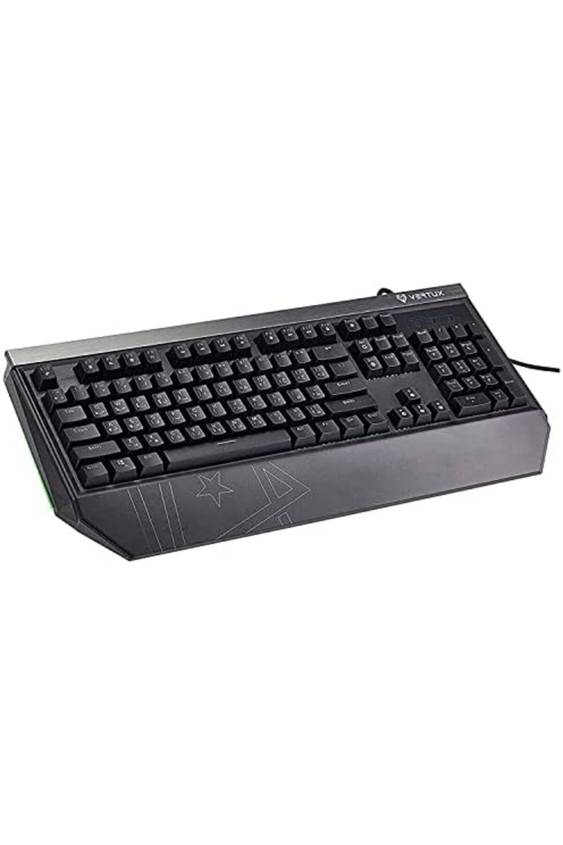 VERTUX Mechanical gaming keyboard with RGB lighting, Outemu Blue switches, and a comfortable wrist rest - Image 2