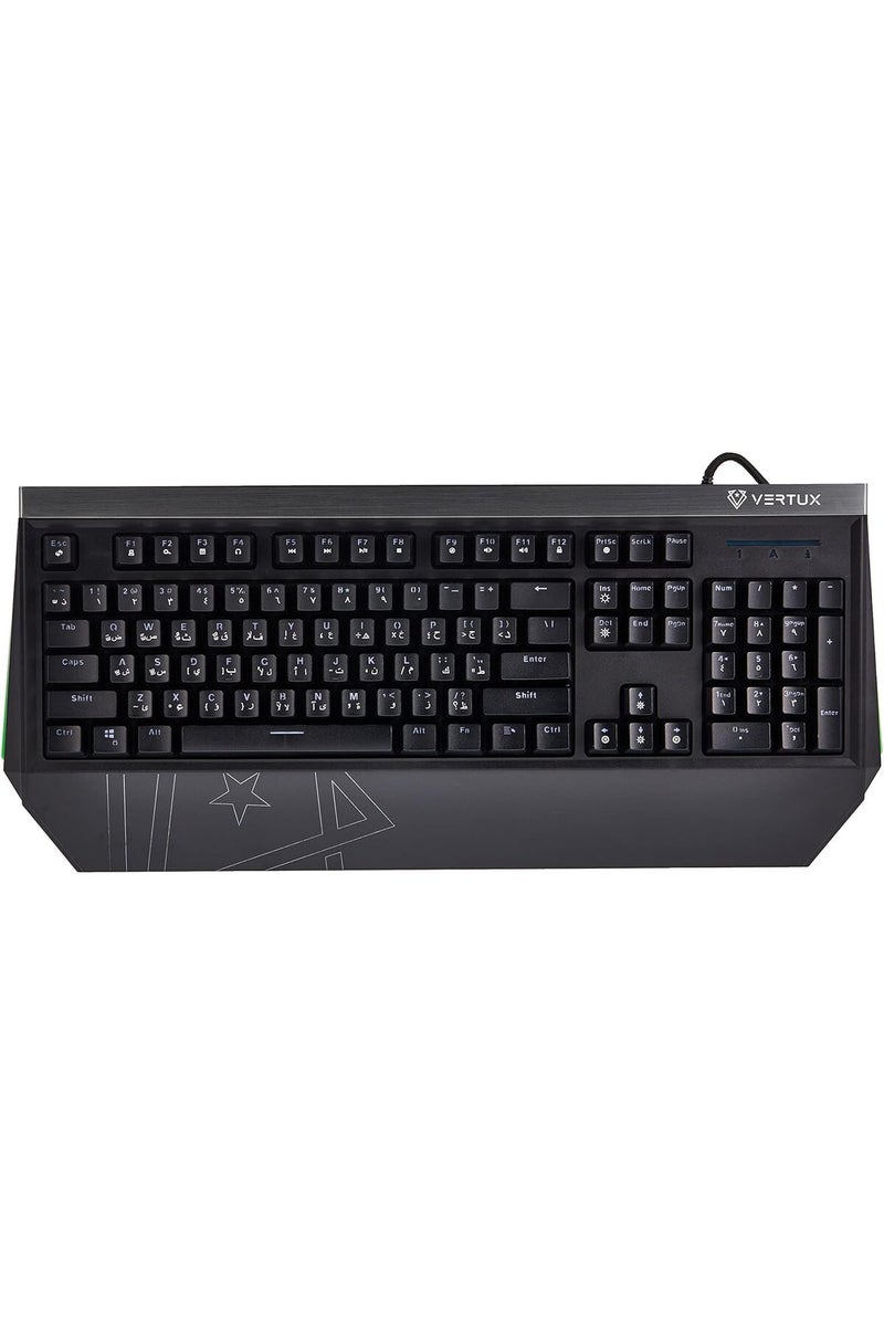 VERTUX Mechanical gaming keyboard with RGB lighting, Outemu Blue switches, and a comfortable wrist rest - Image 3