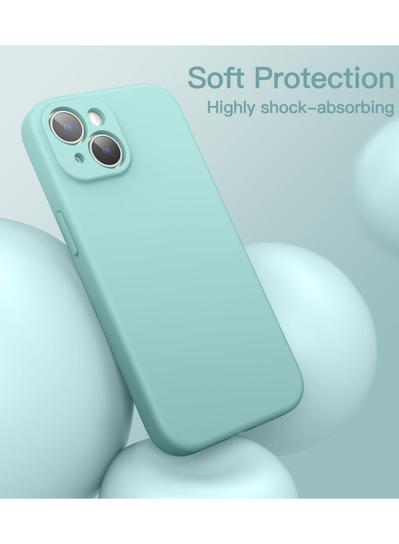 جي تيك حافظة سيليكون مغناطيسية لهاتف iPhone 15 مقاس 6.1 بوصة متوافقة مع غطاء هاتف MagSafe مع عدسة الكاميرا حماية كاملة باللون الأزرق الساطع - Image 4