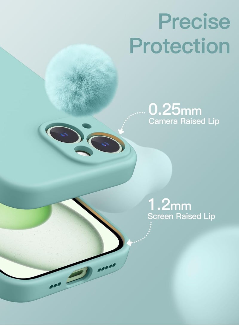 جي تيك حافظة سيليكون مغناطيسية لهاتف iPhone 15 مقاس 6.1 بوصة متوافقة مع غطاء هاتف MagSafe مع عدسة الكاميرا حماية كاملة باللون الأزرق الساطع - Image 5