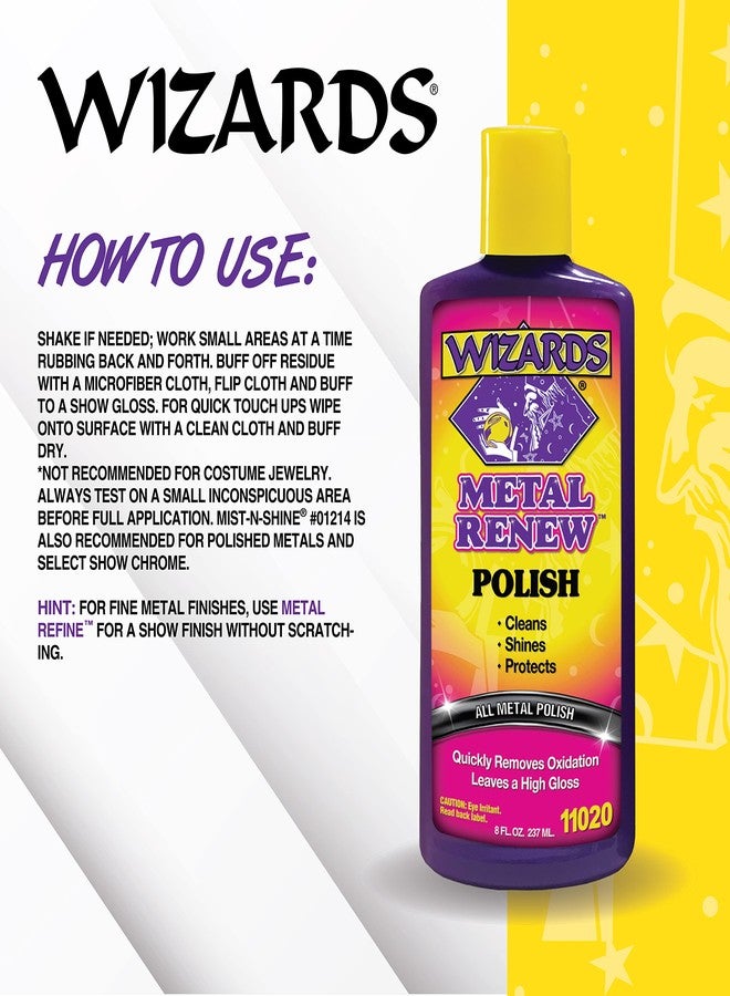 Wizards Metal Polish Cream Metal Renew - Cleans, Shines and Protects All Metals - Cream Fast-Cut Polish and Stainless Steel Cleaner - High Gloss Metal Polish - 8 oz - Image 5
