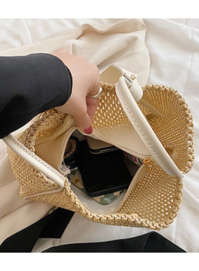 Fashionable Large Capacity Light Brown Straw Bag for Women - The Perfect Accessory for Everyday Style - Image 2