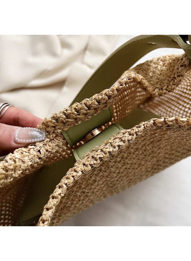 Fashionable Large Capacity Light Brown Straw Bag for Women - The Perfect Accessory for Everyday Style - Image 4