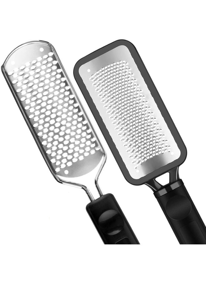 2Pcs Stainless Steel Colossal foot Rasp, Dead Skin Remover for Feet, Professional Pedicure Tools Washable and Reusable - Image 1